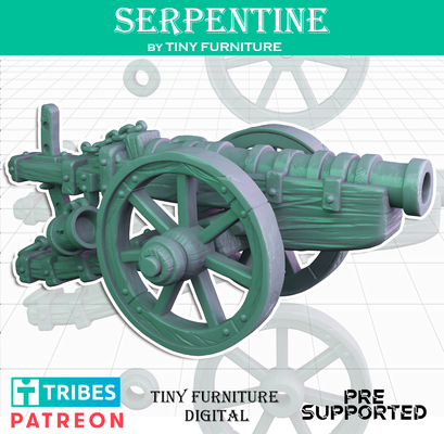 serpentine medieval artillery game tabletop miniatures roleplaying fallout d&d dnd pathfinder rpg 3d print model - Mito3D