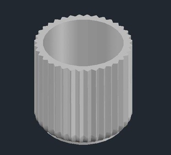 serrated concrete cup mold silicon silikon candle 3d print model - Mito3D