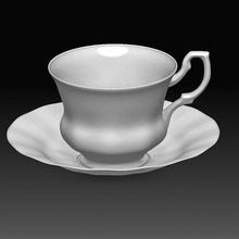 service - tea cup saucer art interior gadget high poly toy 3d print model - Mito3D