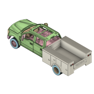 servizio corpo 1 24 ruota corto versione Raccogliere camion 3d Stampa meccanico attrezzo utensili box auto officina modello saldatura saldatore 3d print model - Mito3D