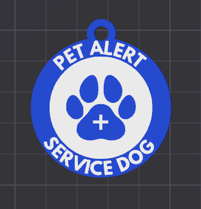 service dog tag 3d print model - Mito3D