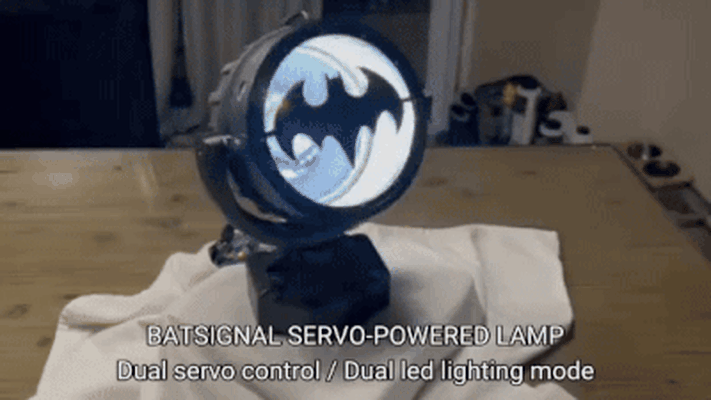 servo controlled sinal morcego duplo batman rc luminária conduziu arduino motor motorizado projetor controlo remoto movimento festa diversão projeto 3d print model - Mito3D