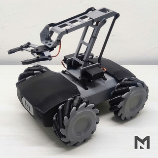 servo pençe mecanum tekerlek robot 3d print model - Mito3D