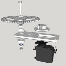 servo pan reduction gear set tool camera 3d print model - Mito3D
