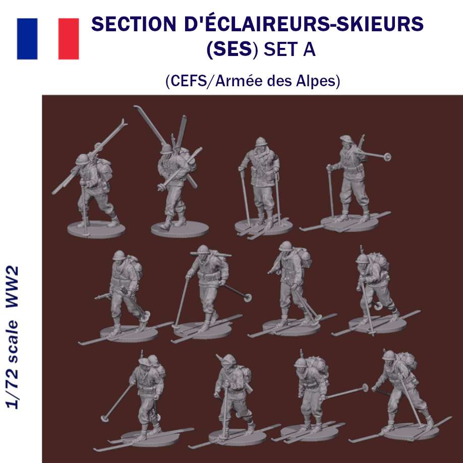 ses advancing 1 72 ski skier tabletop war game miniature figure soldier norwegian narvik ww2 3D print model - Mito3D