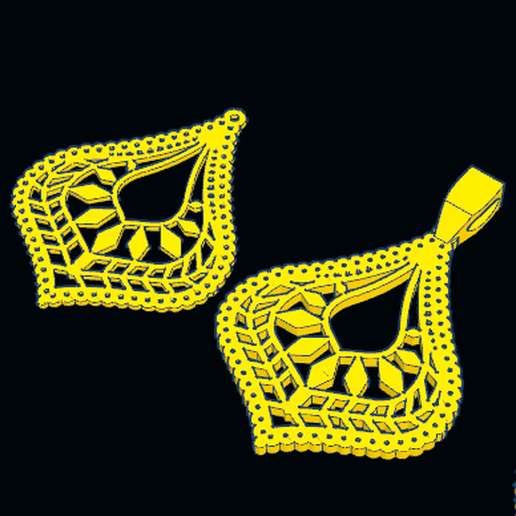 set 10 jewelry jewel pendant earring 3D print model - Mito3D