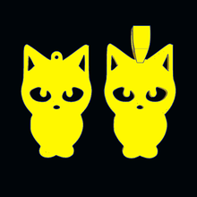 impostato 19 gatto gioielleria gioiello pendente orecchino gattino 3d print model - Mito3D