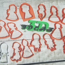 conjunto de 19 princesa disney cortadores casa princesas los las cookies 3d print model - Mito3D