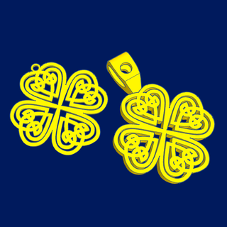 ensemble 28 celtique chanceux charme pendentif boucle d'oreille chance bonheur celtique celtique symbole 3d print model - Mito3D