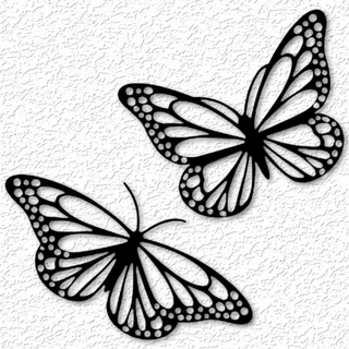 Ayarlamak 2 kelebekler duvar Sanat bireysel kelebek dekor 2d kırlangıç kuyruğu Bahçe gerçekçi Çiçekler ilkbahar düşük poli ev dekorasyon 3d print model - Mito3D