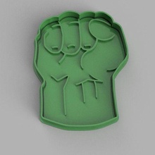 set 2 cutters incredible hulk fist hand face the marvel superheroes cutting fondant cookies cakes cookie cutter 3d print model - Mito3D
