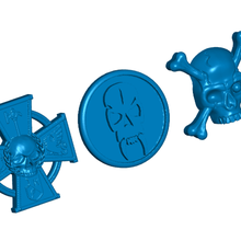 set 2 skull refrigerator whiteboard magnets fridge magnet skulls decor 3d print model - Mito3D