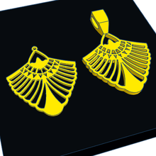 set 3 cleopatra jewelry jewel pendant earring 3d print model - Mito3D