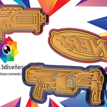 impostato 3 pistola biscotto frese nerf logo 3d print model - Mito3D