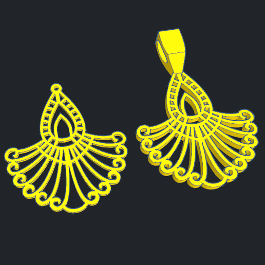 ensemble 4 bijoux bijou pendentif boucle d'oreille 3D print model - Mito3D