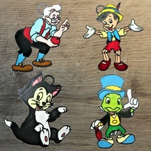 Ayarlamak 4 Disney Pinokyo süsler dekorasyon karakterler film Gepetto Figaro Jiminy Criket kedi oğlan Odun süs Noel pixar 3d print model - Mito3D