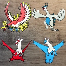 einstellen 4 legendär Vogel Ornamente Ornament Weihnachten Dekoration Zeichen Pokémon Lugia ho oh latios latias 3d print model - Mito3D
