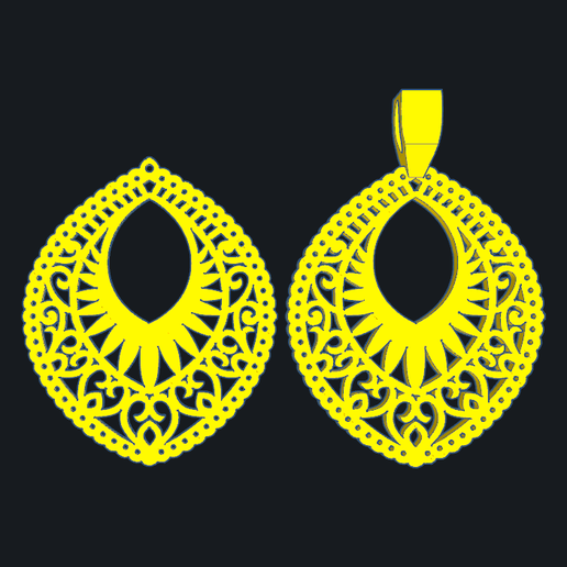 set 5 jewelry jewel pendant earring 3D print model - Mito3D