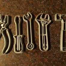 set 5 Vatertag cookie cutter Handwerkzeuge tool hand tools fünf combo Tag Eltern kurz cookies - Schraubendreher Schlüssel Französisch Klemme Zange hammer scharf 3d print model - Mito3D