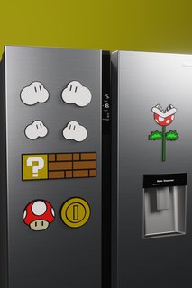 impostato 5 frigo polsini Mario bros nintendo interruttore pianta mondo decorazione cucina magnete moneta nube funghi scatola interrogatorio 3d print model - Mito3D