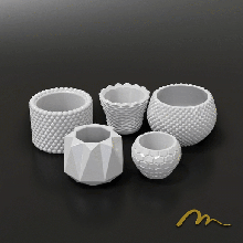 conjunto 5 modelos geométrico 3d impreso maceta 3d print model - Mito3D