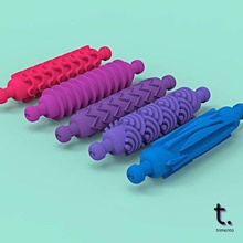 set 5 texturers tool texture stl cookies 3d print model - Mito3D