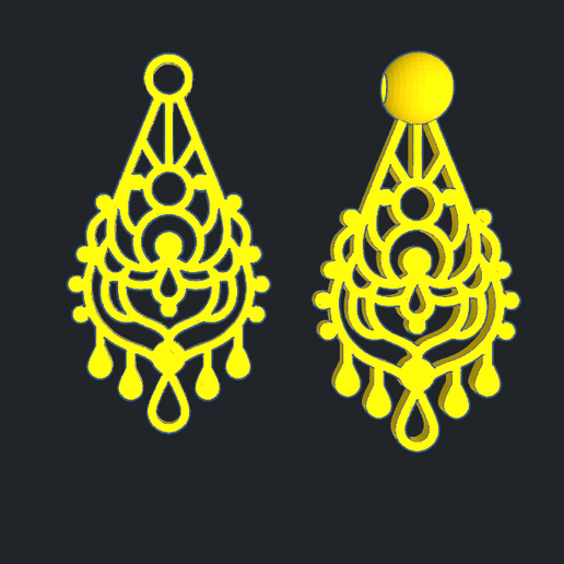 ensemble 6 bijoux bijou pendentif boucle d'oreille 3D print model - Mito3D
