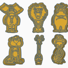 impostato 6 animale biscotto frese arte foca biscotti cucinare taglierina cucina gioco animali 3d print model - Mito3D