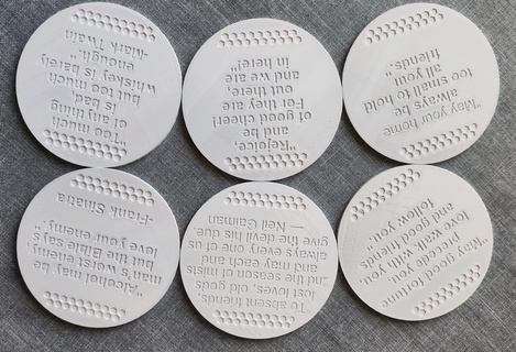 set 6 coasters cheers coaster quotesaboutdrinking timewithfriends 3d print model - Mito3D