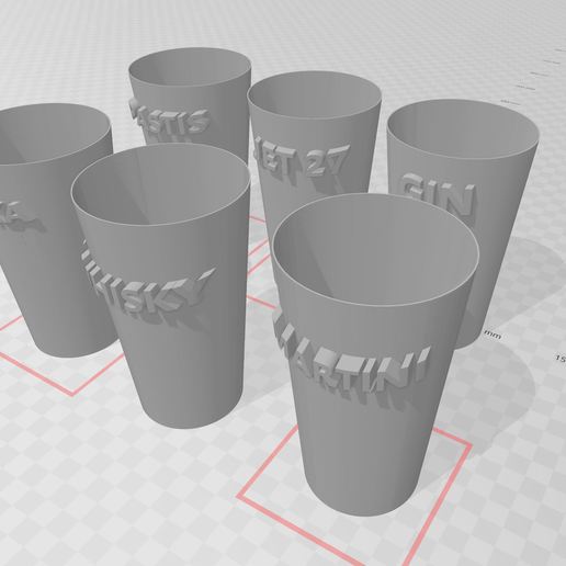 set de 6 verres la maison 3D print model - Mito3D