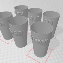set de 6 vasos casa 3d print model - Mito3D