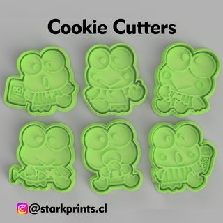 set 6 keroppi cookie cutters Home sanrio fondant compatible character baking tools gift for fans accessories 3d print model - Mito3D