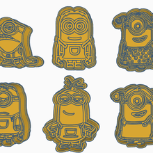 set 6 minions cookie cutters art seal cookies cook cutter cithen polymer clay game animals animal creator 3d print model - Mito3D