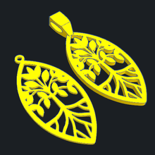 set 9 tree life jewelry jewel pendant earring 3d print model - Mito3D