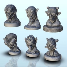 conjunto extraterrestre criaturas bustos 13 sci fi science fiction 40k 30k 3d print model - Mito3D