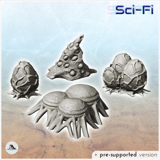 Ayarlamak yabancı yumurtalar 3 gelecek sci fi sf İleti kıyamet masaüstü bilimkurgu savaş oyunları gezegen keşif rpg arazi mimari minyatürler manzara oyunu oyun ev Aksesuarlar Bilim kurgu siberpunk postapo fütüristik Mars Uzay star yarı robot 3d print model - Mito3D