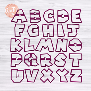 conjunto alfabeto letras súper mario Galleta cortador B C sello masa galletas frío porcelana cerámica 3d print model - Mito3D