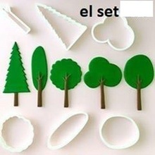 set arbolito assemble cutter cookie tree grass pine cutting fondant 3d print model - Mito3D