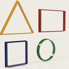 set di figure geometriche base gioco cookie massa giochi bambini la geometria le imparare educare 3d print model - Mito3D