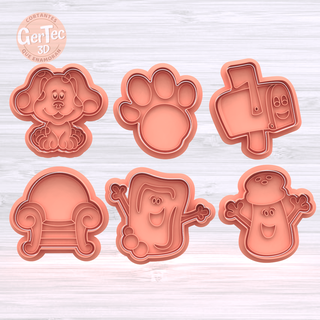 set blue's clues cutter stamp cookie Home blue the tracks of seal mass cookies cold porcelain ceramics 3d print model - Mito3D