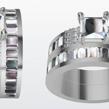 conjunto caixa, anel de pedra jóias o casamento compromisso ouro prata noivas noiva felicidade 3d print model - Mito3D