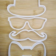 set cookie cutters hat-glasses-mustache-moustache-corbat hat lenses moustache bow 3d print model - Mito3D