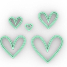 conjunto corazones corazón cortante san valentin día corte amor 3d print model - Mito3D
