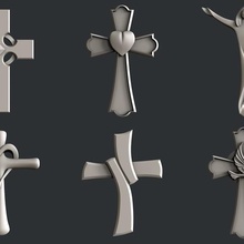 set di croce art vcarve aspire artcam magia le ossa la stampante 3dmodels religione 3d print model - Mito3D