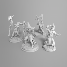 set cultist x4 game dungeons dragons d&d miniature rafagantz 3d print model - Mito3D