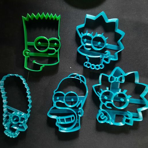 einstellen Cutter Simpsons + Krapfen x7 Plätzchen Familie Marge Lisa Homer Bart Schneiden Schimmel 3D print model - Mito3D