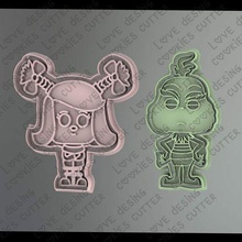 set cutters marker grinch cookie cutter fondant marzipan christmas movie grinsh cindy lou 3d print model - Mito3D