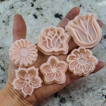 conjunto flores 4 cm biscoito flor cortador Cortador corte 3d print model - Mito3D
