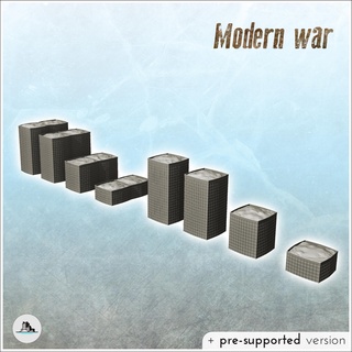set gabion barriers hesco bastions modern mil 9 - cold era warfare conflict world war 3 afghanistan iraq yugoslavia Game wargaming architecture tabletop miniatures scenery wargame game terrain house accessories europe flames ukraine contempory dead yankee crisis zombie 3d print model - Mito3D
