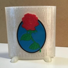 set cam rose sanat çiçek ofis süs vitray 3d print model - Mito3D